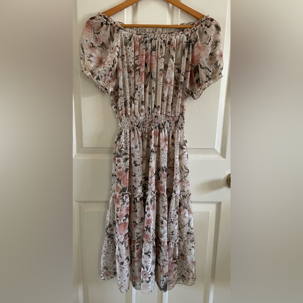 Floral Smocked Midi Dress